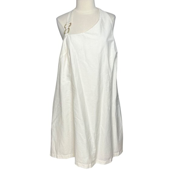 Future Collective Dress Linen Blend Cream Size 24 - Picture 2 of 13